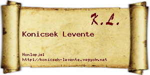 Konicsek Levente névjegykártya